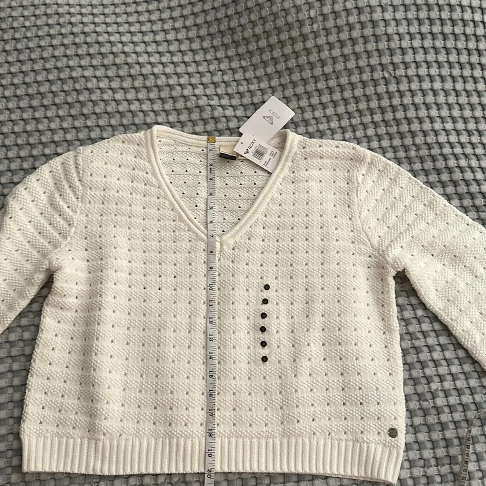 NWT Roxy White Sweater Large - Picture 12 of 13